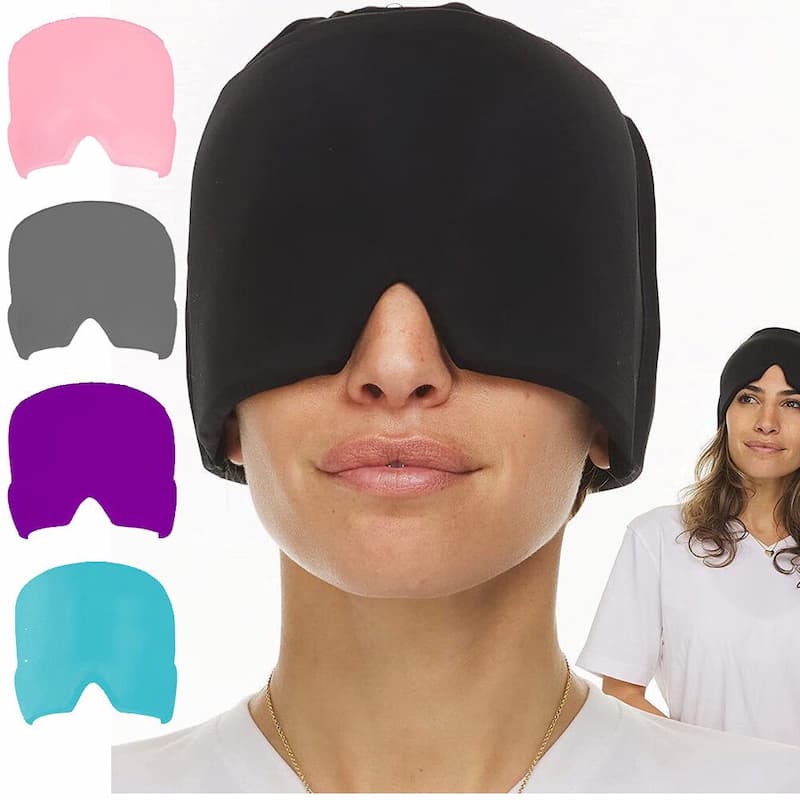 Migraine Relief Cap Hot & Cold Therapy Ice Cap for Headache Relief – Reusable Gel Ice Bead Face Mask & Head Wrap for Tension, Stress, Sinus, & Pain Relief – Soothing Cooling & Heating Sleep Mask for Men & Women Regular price