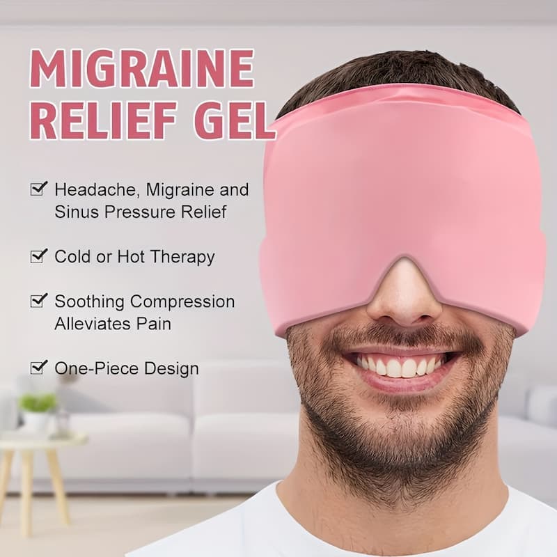 Migraine Relief Cap Hot & Cold Therapy Ice Cap for Headache Relief – Reusable Gel Ice Bead Face Mask & Head Wrap for Tension, Stress, Sinus, & Pain Relief – Soothing Cooling & Heating Sleep Mask for Men & Women Regular price