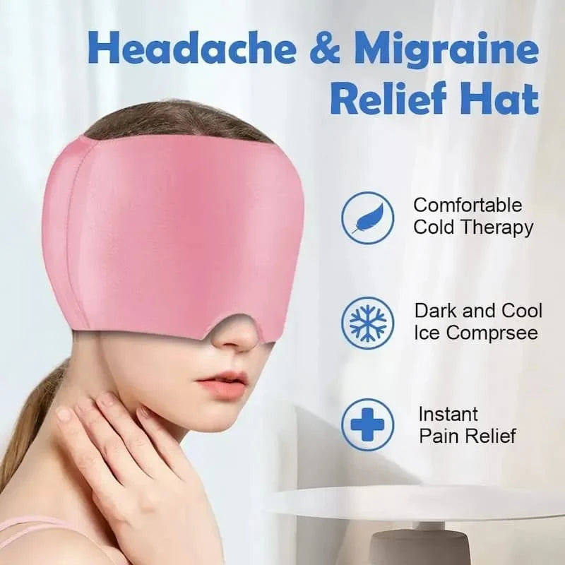 Migraine Relief Cap Hot & Cold Therapy Ice Cap for Headache Relief – Reusable Gel Ice Bead Face Mask & Head Wrap for Tension, Stress, Sinus, & Pain Relief – Soothing Cooling & Heating Sleep Mask for Men & Women Regular price